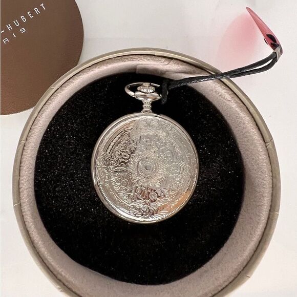 Charles Hubert Chrome-Finish White Dial with Three Hands Pocket Watch - Picture 10 of 11